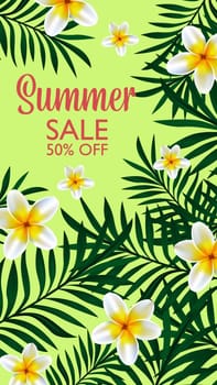 Summer Sale Tropical design OF template banner