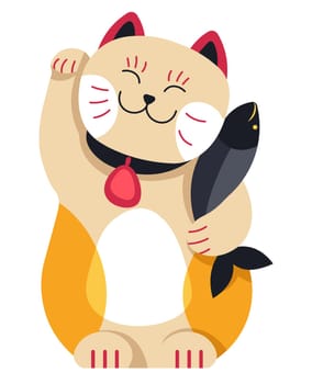 Maneki neko waving cat japanese mascot talisman