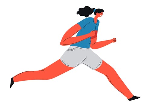 Running woman, jogger girl preparing for marathon