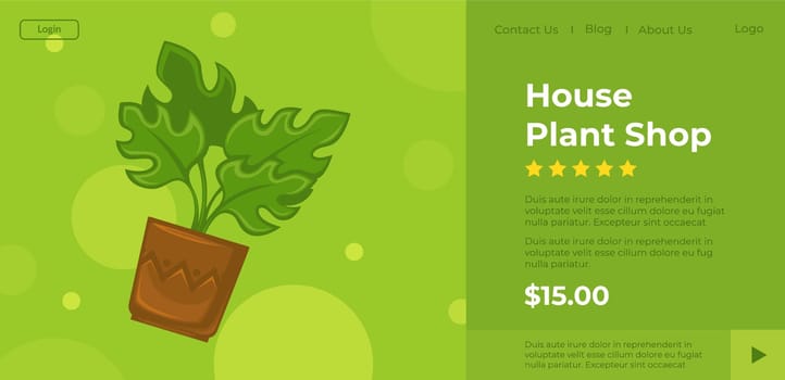 House plant shop, online store with catalog info
