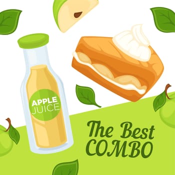 Apple dessert and juice, best combination banner