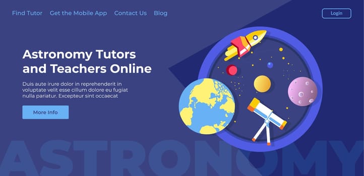 Astronomy teachers and tutors online website page