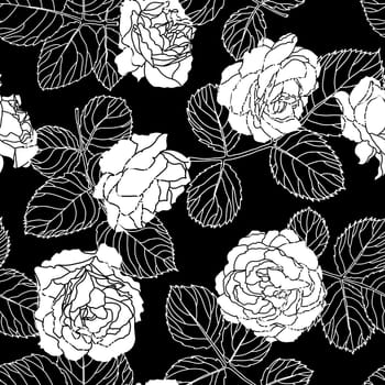 Roses or peonies floral seamless pattern vector