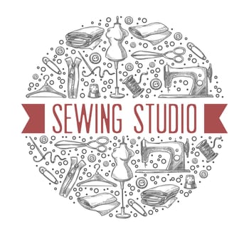 Sewing studio, atelier giving master class lessons