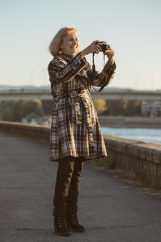 Senior woman  photographing
