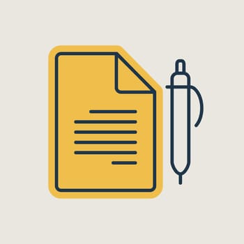 Contract Document With Pencil outline icon