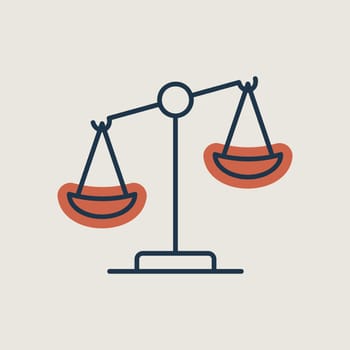 Law scale vector icon, justice outline icon