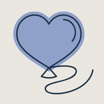 Balloon in the form of heart vector icon