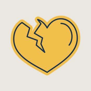 Broken heart vector isolated icon