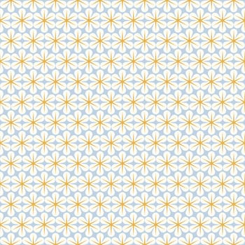 Vector seamless pattern with simple geometric flowers.