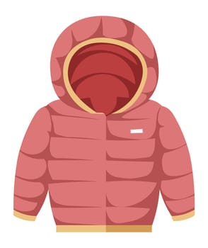 Parka for children, warm winter puffy coat vector