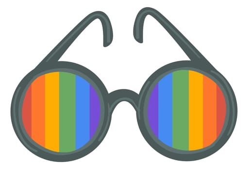 Hippie spectacles with rainbow rounded glasses