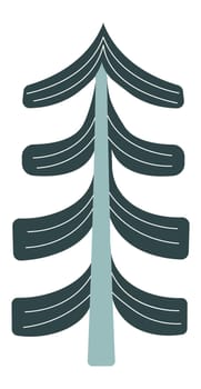 Christmas holiday, minimalist xmas tree vector