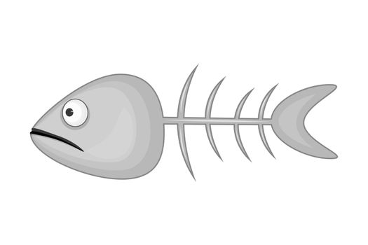 Fishbone isolated on white background. Fish bone icon.