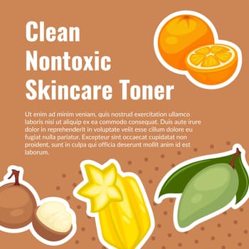 Clean nontoxic skincare toner, fruity ingredient