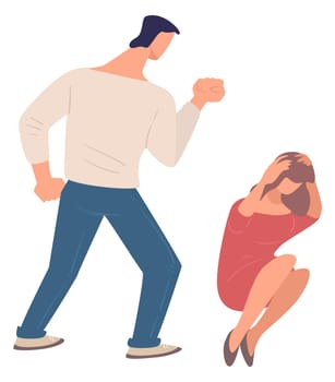 Husband beating wife shouting, toxic relationships