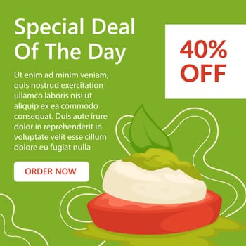 Special deal of the day, meal with price reduction