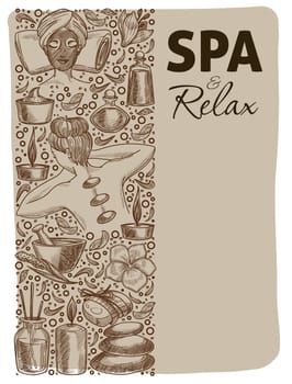 Spa relax and rest, massage and procedure banner