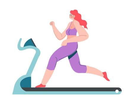 Woman running on treadmill workout and exercises