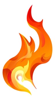 Fire burning flame tongues, blazing icon vector