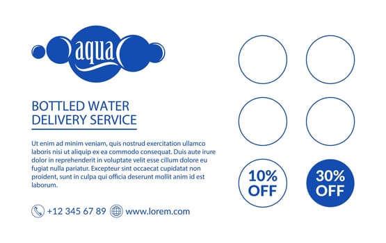 Aqua bottled water delivery service company vector