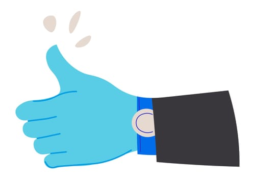 Thumb up, agreement and approval gesture sign
