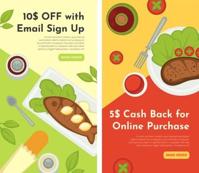 Discount with email sign up, restaurant menu web