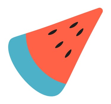 Watermelon with seeds, slice of ripe berry vector
