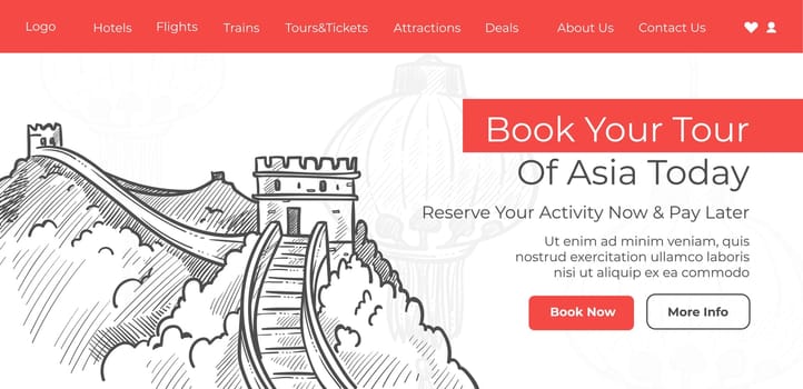 Book your tour of Asia today, tourist agency web