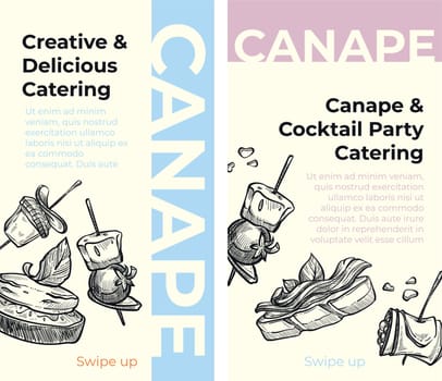 Creative and delicious catering, canape cocktail