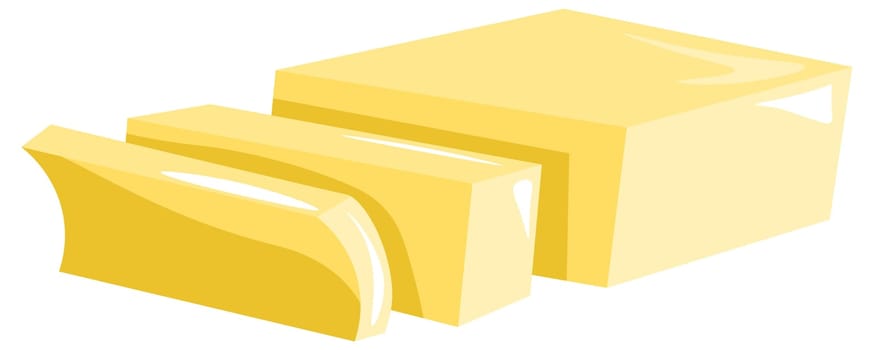 Melted butter slices, dairy product meal vector
