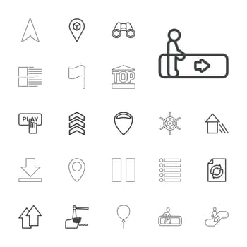 play,symbol,flag,lighthouse,arrow,icon,sign,isolated,box,helm,button,download,navigation,pressing,reload,white,top,web,flat,design,of,vector,up,cargo,graphic,element,direction,finger,balloon,set,escalator,binoculars,menu,pause,background,location,illustration
