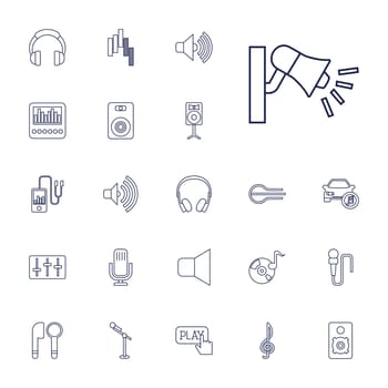 play,symbol,megaphone,headphones,sound,icon,sign,isolated,instrument,button,pressing,music,white,car,equalizer,design,fire,vector,audio,panel,microphone,sliders,player,on,finger,loud,set,mp,musical,clef,equipment,control,volume,with,loudspeaker,speaker,disc,illustration,treble,object,earphones