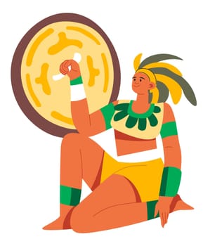 Mayan or aztec emperor or king, warrior soldier