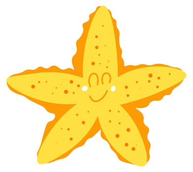 Happy starfish character with smile on face vector