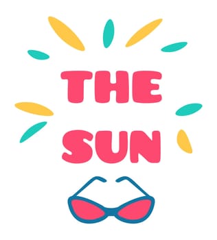 Sunglasses sun sticker, summer season accessory