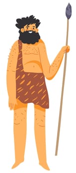 Primeval man, primitive tribes male with spear
