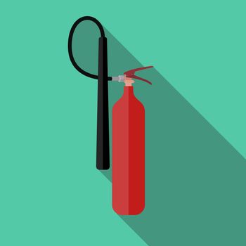 Flat Fire Extinguisher Icon with Place for Inscription. Vector Illustration