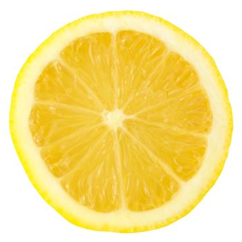 Isolated Slice Of Lemon