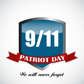 Patriot Day the 11/9 Label, We Will Never Forget  Vector Illustration