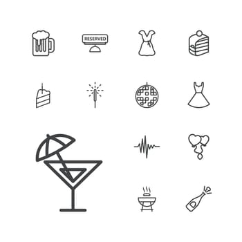 dress,symbol,sparkler,balloons,happy,icon,sign,disco,isolated,holiday,ball,barbecue,bar,music,white,cocktail,equalizer,cake,design,of,drawing,champagne,vector,decoration,graphic,beer,elegant,alcohol,art,set,shape,restaurant,black,opened,food,drink,heart,celebration,piece,reserved,background,illustration,party,object