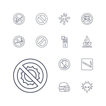 symbol,no,prohibit,bacteria,allowed,icon,sign,isolated,laptop,danger,ban,white,web,cigar,design,smoking,fire,warning,prohibition,vector,graphic,area,cigarette,set,charge,forbidden,food,drink,fast,brightness,stop,background,prohibited,illustration,circle
