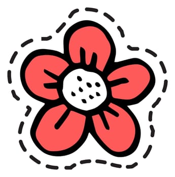 Flower in blossom, blooming flora colorful sticker