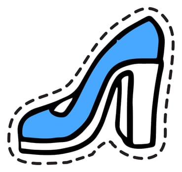 Woman shoes on heel, colorful sticker or icon