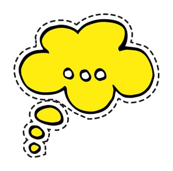 Thought bubble with dots, thinking chat sticker
