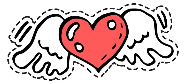 Heart with wings, tattoo or stickers romantic