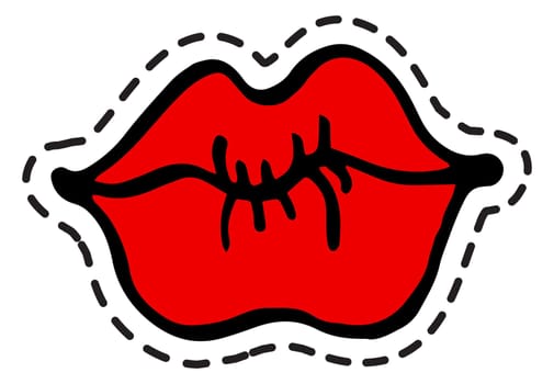 Kissing lips, romantic feelings sticker or icon