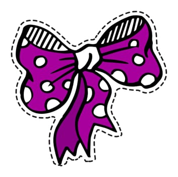Ribbon bow, decoration polka dot print sticker