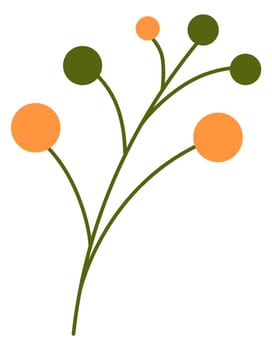 Minimalist flower branch with blooming plants