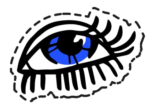 Beautiful female eye with long eyelashes sticker
